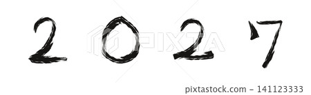 2027 Western calendar year Arabic numerals Era name New Year's card material 2027 Western calendar year Arabic numerals Era name New Year's card material 141123333
