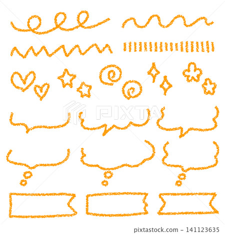 Crayon-style hand-drawn embellishment set Crayon-style hand-drawn embellishment set 141123635