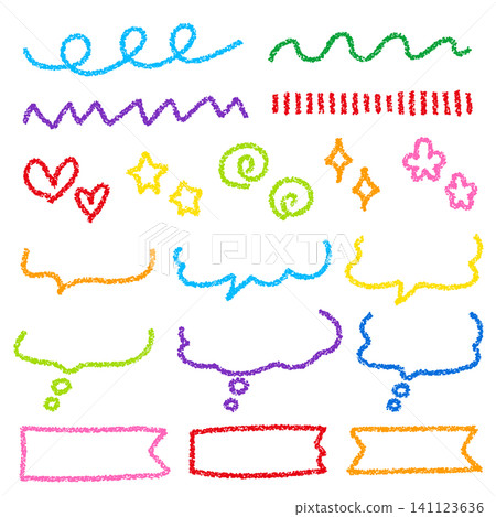 Crayon-style hand-drawn embellishment set Crayon-style hand-drawn embellishment set 141123636