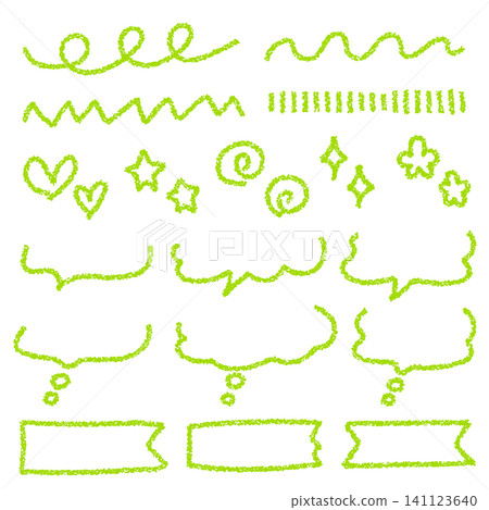 Crayon-style hand-drawn embellishment set 141123640