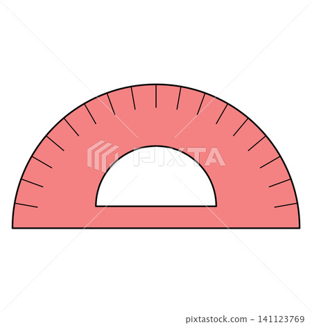 Protractor illustration material, icon Protractor illustration material, icon 141123769