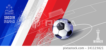 France Football Background Featuring Realistic Soccer Ball France Football Background Featuring Realistic Soccer Ball 141123821