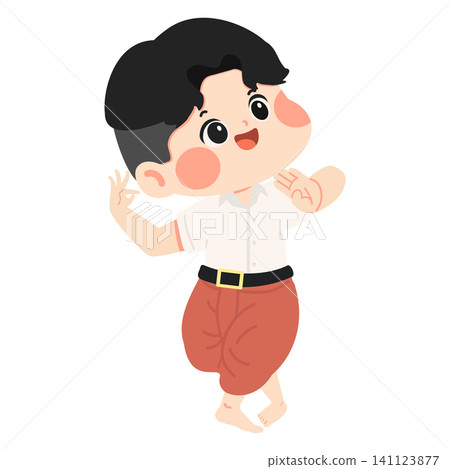 Boy Wearing Traditional Thai Clothing Boy Wearing Traditional Thai Clothing 141123877