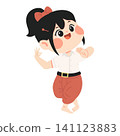 Thai Girl Dancing in Traditional Attire 141123883