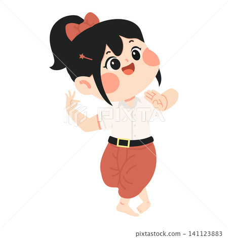 Thai Girl Dancing in Traditional Attire Thai Girl Dancing in Traditional Attire 141123883