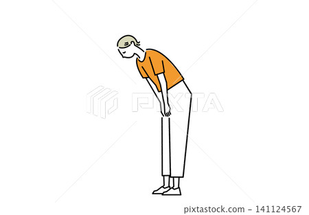 A woman bowing politely A woman bowing politely 141124567