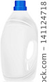 Plastic bottle of detergent on a white background.  141124718