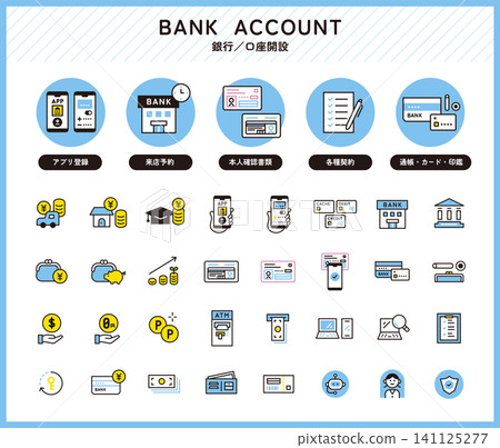 Banking and finance icon. The process for opening an account. Banking and finance icon. The process for opening an account. 141125277