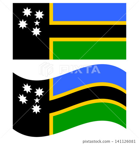 Waving flag of Australian South Sea Islanders. Australian South Sea Islanders  flag on white background. South Sea Islanders Flag. flat style. 141126081