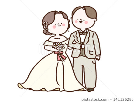 穿著婚紗的新娘和身穿燕尾服的新郎(婚禮/新娘照) 穿著婚紗的新娘和身穿燕尾服的新郎(婚禮/新娘照) 141126293