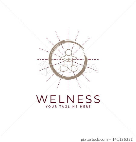Zen Lotus Yoga Meditation Line Art Logo Zen Lotus Yoga Meditation Line Art Logo 141126351