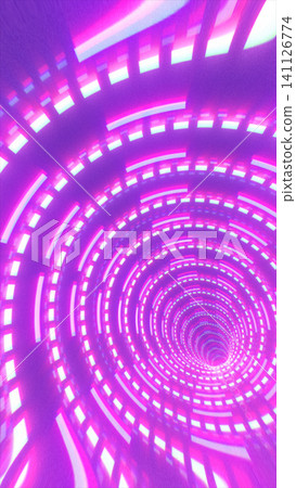 Futuristic magenta neon tunnel with glowing rings, digital motion blur, and deep cyber vortex perspective. Futuristic magenta neon tunnel with glowing rings, digital motion blur, and deep cyber vortex perspective. 141126774