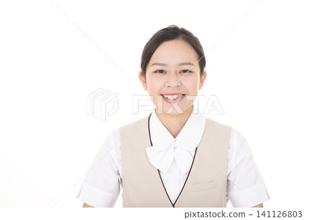 A woman relaxing with a smile A woman relaxing with a smile 141126803