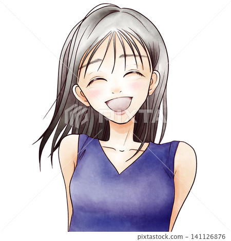Illustration of a smiling young woman (2) 141126876