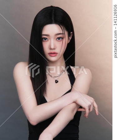 Beautiful Young Asian Woman with Natural Healthy Glowing Skin and Smooth Black Hair, Fresh Beauty Portrait on Clean Background Beautiful Young Asian Woman with Natural Healthy Glowing Skin and Smooth Black Hair, Fresh Beauty Portrait on Clean Background 141126916