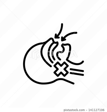 Sleep apnea, cause of insomnia. Respiratory problem. Thin line icon. Vector illustration. 141127106
