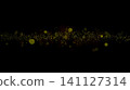 黑色背景上閃爍著一串串黃色粒子。 141127314