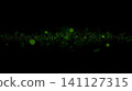 黑色背景上閃爍著一串串綠色粒子。 141127315