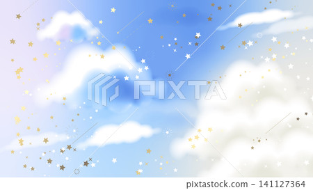 背景圖片展現了夢幻般的天空,閃爍的雲朵和繁星點點。 背景圖片展現了夢幻般的天空,閃爍的雲朵和繁星點點。 141127364