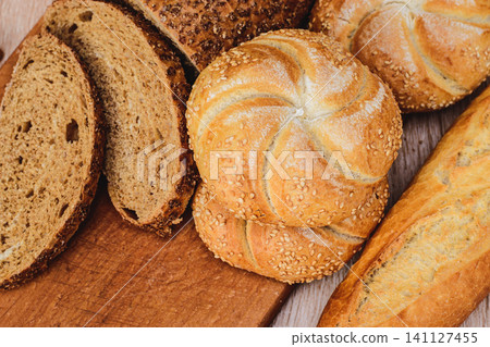 assortment of baked bread assortment of baked bread 141127455