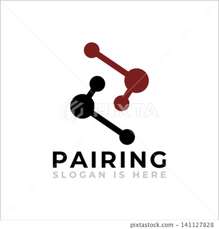 Connected Pairing Network Logo Modern Technology Identity Connected Pairing Network Logo Modern Technology Identity 141127828