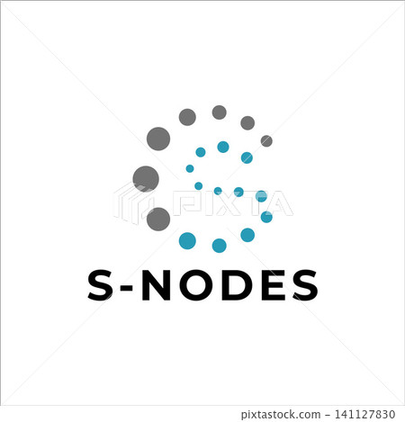 Connected S Nodes Letter Logo Modern Digital Brand Identity 141127830