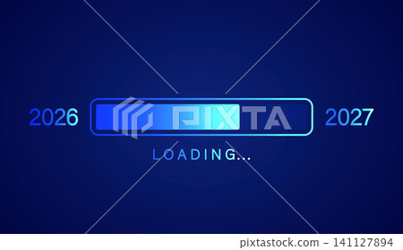 2026 to 2027 Blue Gradient Loading Progress Bar on Dark Background 2026 to 2027 Blue Gradient Loading Progress Bar on Dark Background 141127894