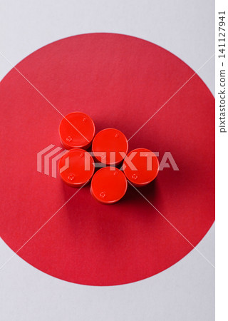 Metal barrels containing oil, gas, or chemicals, with a prohibition sign. Oil barrels Metal barrels containing oil, gas, or chemicals, with a prohibition sign. Oil barrels 141127941