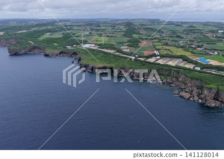 Muiga Cliffs Aerial View - Miyako Island - Okinawa - Japan Muiga Cliffs Aerial View - Miyako Island - Okinawa - Japan 141128014