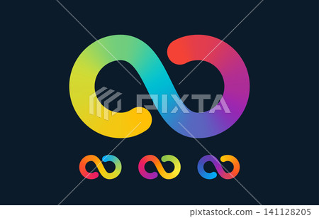 rainbow gradient infinity loop symbol vector logo set rainbow gradient infinity loop symbol vector logo set 141128205