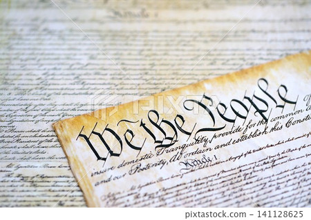 We the people, the beginning of the preamble to the United States constitution 141128625
