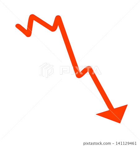 A red downward arrow indicates a sharp decline or crash. A red downward arrow indicates a sharp decline or crash. 141129461