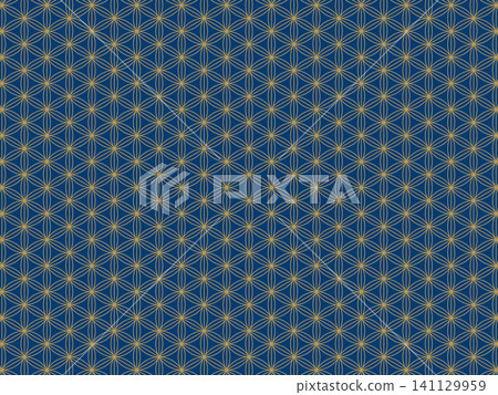 Indigo and imitation gold cloisonné tortoise shell background Indigo and imitation gold cloisonné tortoise shell background 141129959