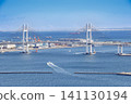 橫濱灣大橋橫跨蔚藍的大海，船隻往來穿梭，景色優美。 141130194