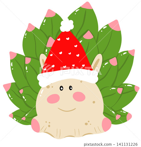 Cute Christmas LeafSheep Wearing Santa Hat Kawaii Holiday Cartoon Clipart Cute Christmas LeafSheep Wearing Santa Hat Kawaii Holiday Cartoon Clipart 141131226