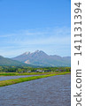 Rice paddies filled with water and Mount Myoko with lingering snow [Shinano-machi, Kamiminochi-gun] 141131394