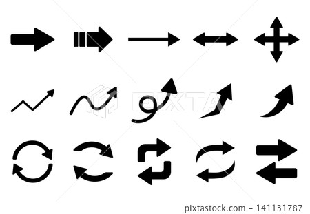 Various types of arrow symbols Various types of arrow symbols 141131787