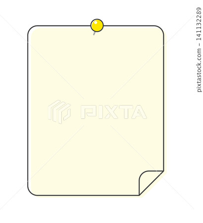 Simple line art icon of a torn piece of paper and a pushpin - a stylish decorative frame or banner template. Simple line art icon of a torn piece of paper and a pushpin - a stylish decorative frame or banner template. 141132289