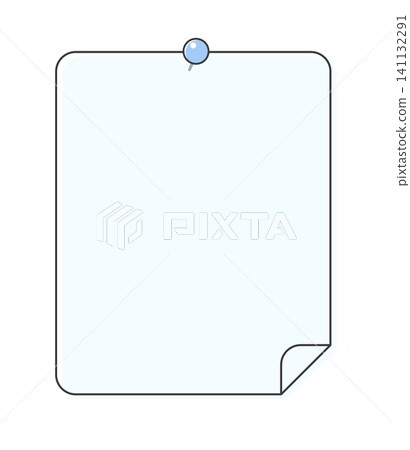 Stylish line art icon of a single sheet of paper with a pin stuck in it - simple decorative frames and embellishments Stylish line art icon of a single sheet of paper with a pin stuck in it - simple decorative frames and embellishments 141132291