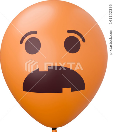 Orange balloon with pumpkin face. Funny Halloween balloon. 3d rendered illustration. Orange balloon with pumpkin face. Funny Halloween balloon. 3d rendered illustration. 141132356