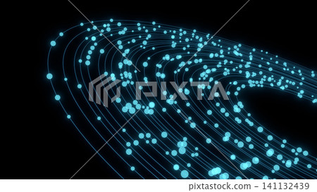 Abstract Particle Data Flow Along Curved Trajectory with Dynamic Digital Motion and Network Energy Abstract Particle Data Flow Along Curved Trajectory with Dynamic Digital Motion and Network Energy 141132439