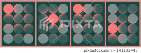 Abstract Poster with Circle Pattern and One Luminous Orb, Smooth Gradient Geometric Composition Abstract Poster with Circle Pattern and One Luminous Orb, Smooth Gradient Geometric Composition 141132443