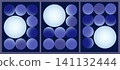 Abstract Poster with Circle Pattern and One Luminous Orb, Smooth Gradient Geometric Composition 141132444