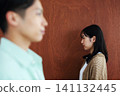 The image of a man and woman who don't get along. 141132445