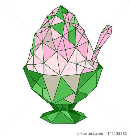 Colorful origami-style shaved ice illustration Colorful origami-style shaved ice illustration 141132582