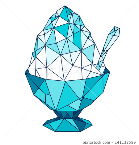 Colorful origami-style shaved ice illustration Colorful origami-style shaved ice illustration 141132589
