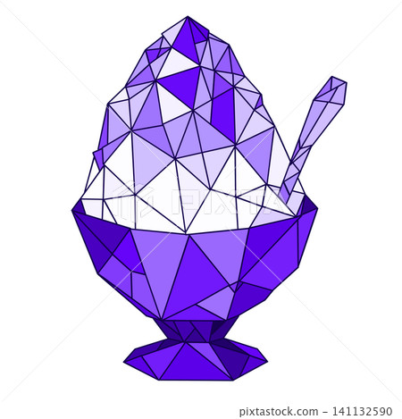 Colorful origami-style shaved ice illustration Colorful origami-style shaved ice illustration 141132590