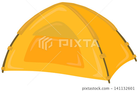A vector illustration of a simple, already set up tent. A vector illustration of a simple, already set up tent. 141132601