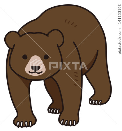 An illustration of a bear facing forward. An illustration of a bear facing forward. 141133198