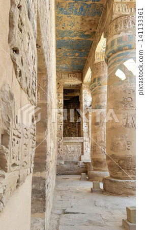 Medinet Habu, the mortuary temple of Ramesses III, located on the west bank of Luxor, Egypt. Medinet Habu, the mortuary temple of Ramesses III, located on the west bank of Luxor, Egypt. 141133361